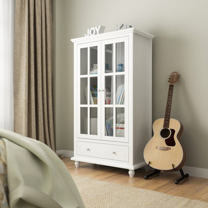 Buffet/meuble de rangement avec étagère à 3 niveaux et portes en acrylique