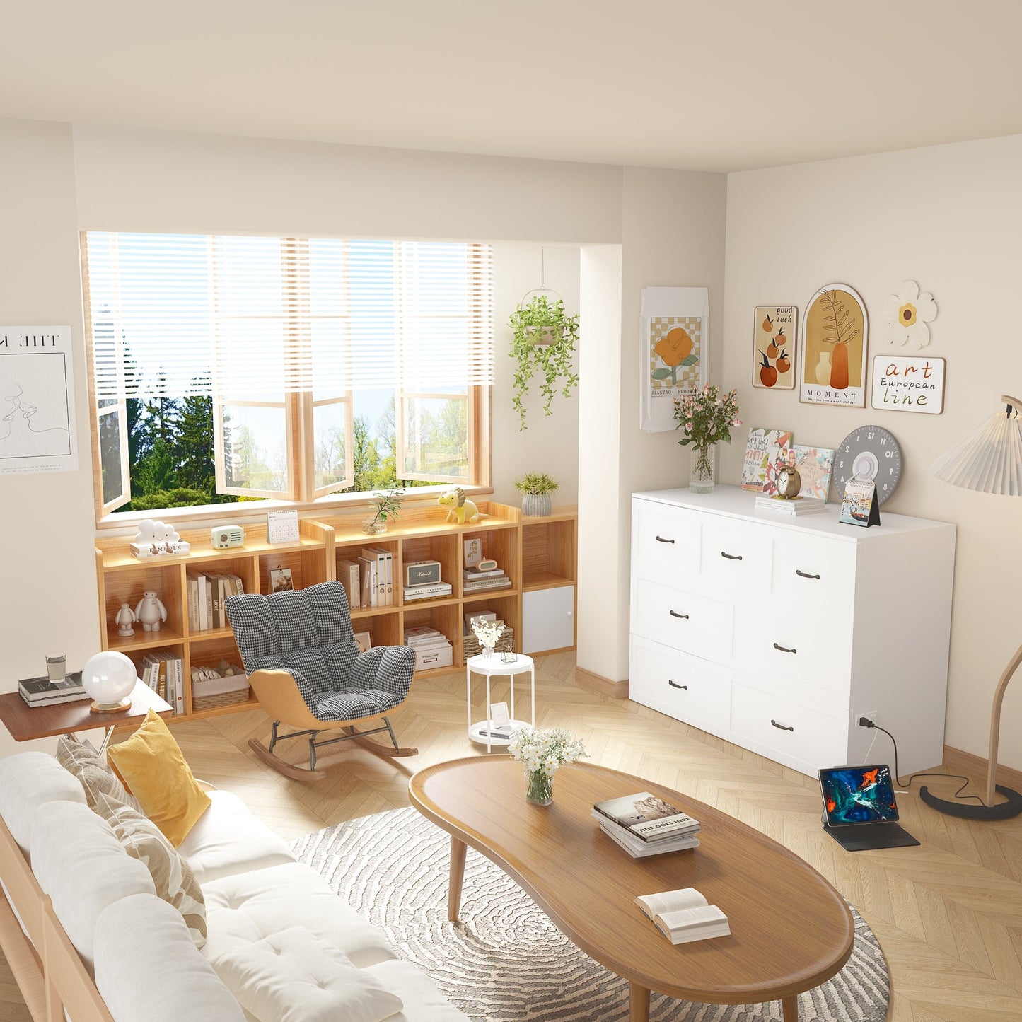 Lit pliant Detravious avec prises électriques