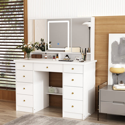 Coiffeuse avec miroir et lampe