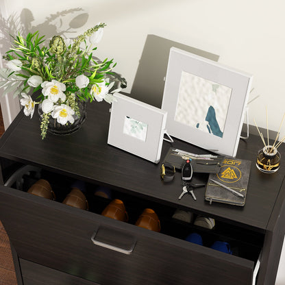 Meuble à chaussures à 3 tiroirs rabattables pour entrée, étagère à chaussures autoportante, organisateur de rangement 