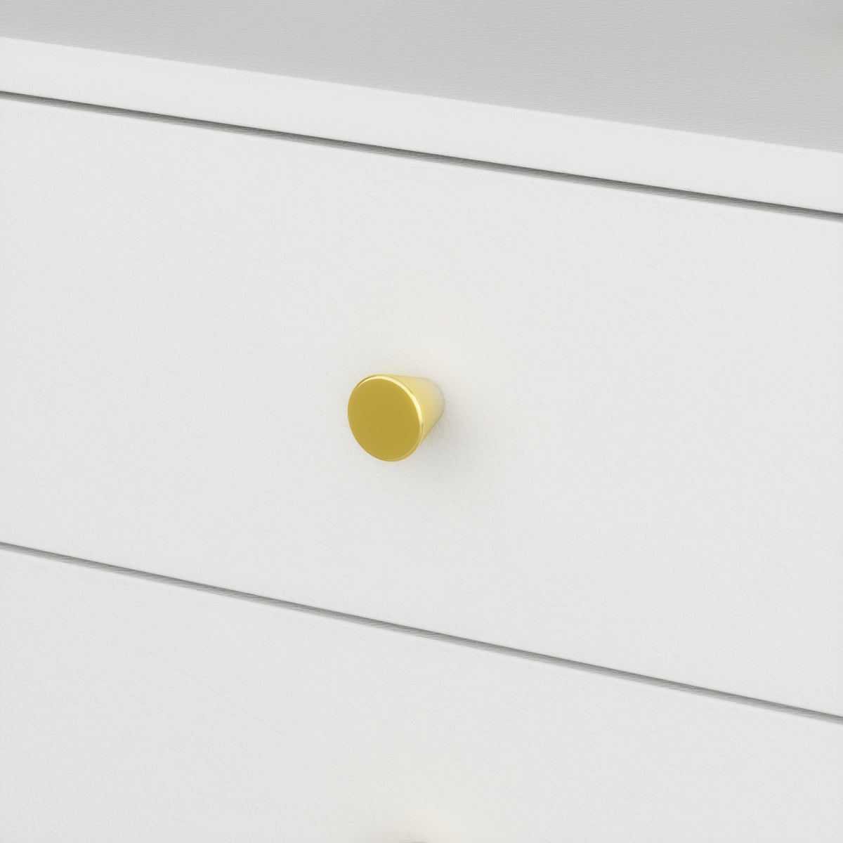 Table de chevet à 3 tiroirs avec pieds plaqués or pour petits espaces 