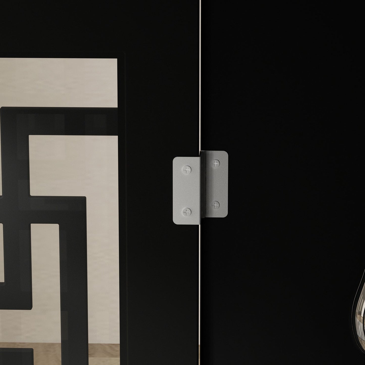 Buffet de cuisine avec portes vitrées, 3 tiroirs et 6 compartiments de rangement