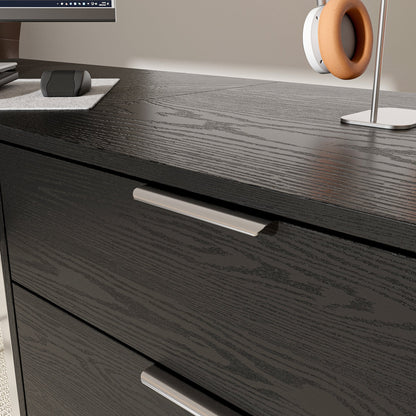 Bureau d'ordinateur en L à 4 tiroirs de 70,8 po de largeur