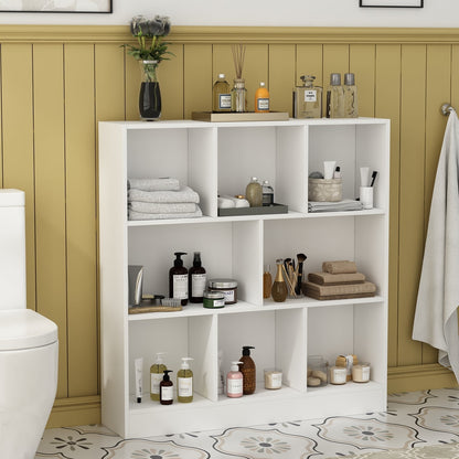 Meuble d'entrée, bibliothèque large pour enfants avec plusieurs compartiments et étagère à 3 niveaux 