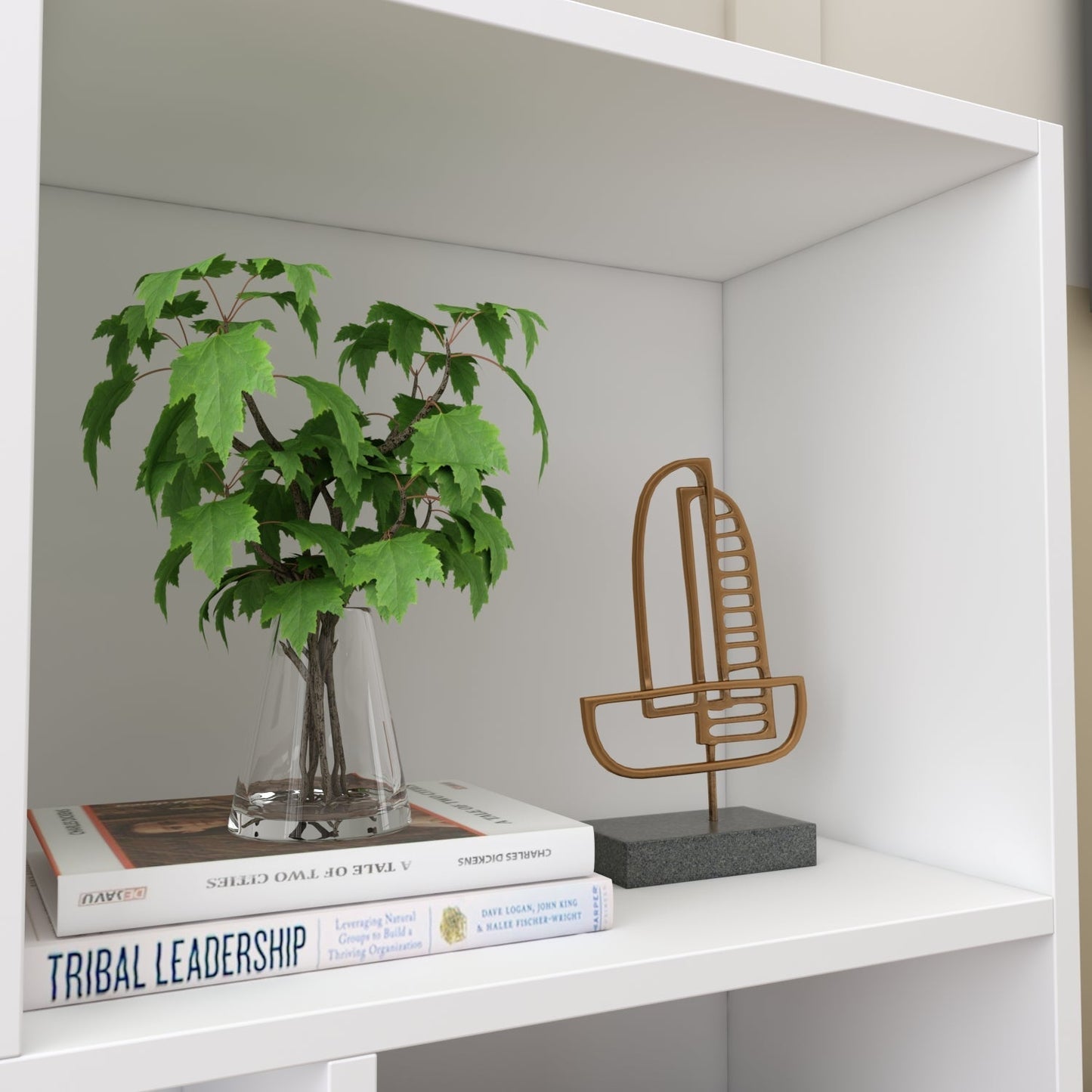 Meuble d'entrée, bibliothèque large pour enfants avec plusieurs compartiments et étagère à 3 niveaux 