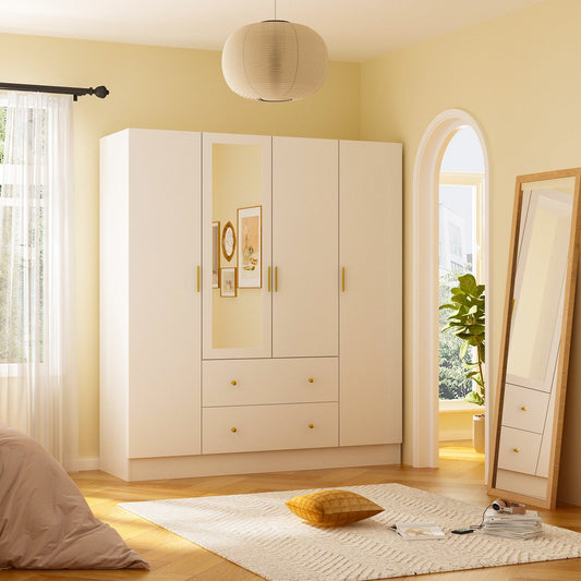 Armoire multifonctionnelle de grand rangement avec miroir