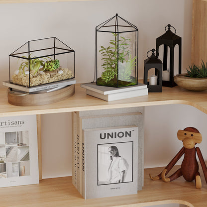 Bibliothèque d'exposition géométrique à 7 étagères (81,9 pouces)