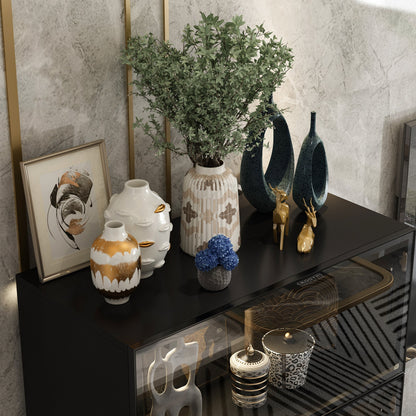 Vitrine vitrée à 4 niveaux avec éclairage LED