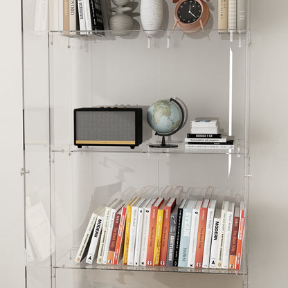 Bibliothèque vitrine transparente avec tiroir et serrure, 180 cm de hauteur x 70 cm de largeur