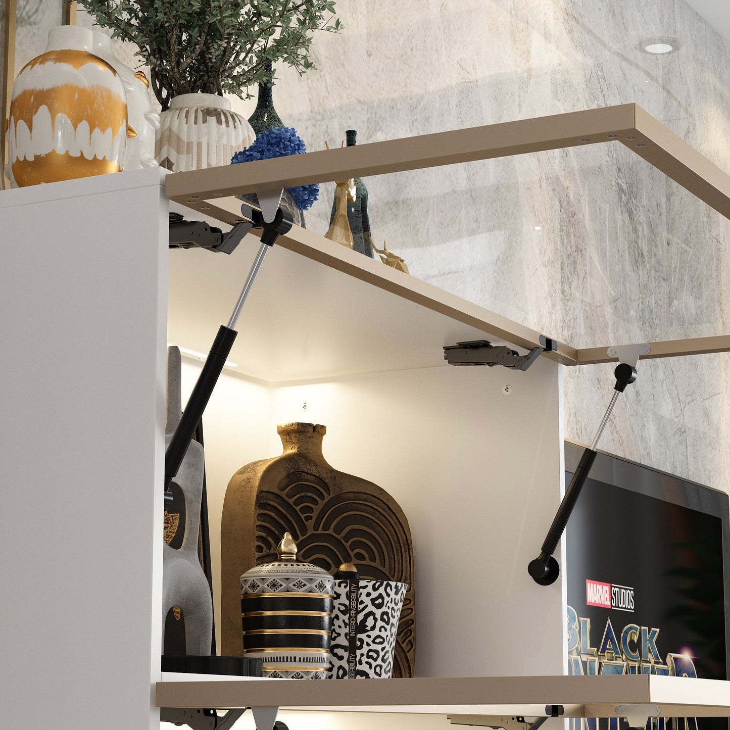 Vitrine vitrée à 4 niveaux avec éclairage LED