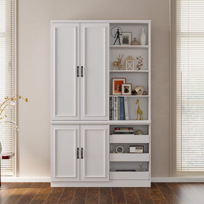 Armoire de rangement de bureau 47,2'' L x 78,7'' H avec 3 tiroirs ouverts