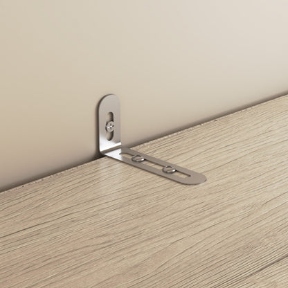 Meuble de rangement modulaire élégant : design épuré et combinaison de compartiments ouverts et fermés.