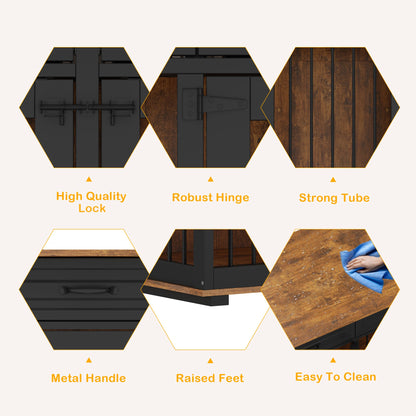 Grand meuble pour cage de chien avec 4 tiroirs et séparateurs