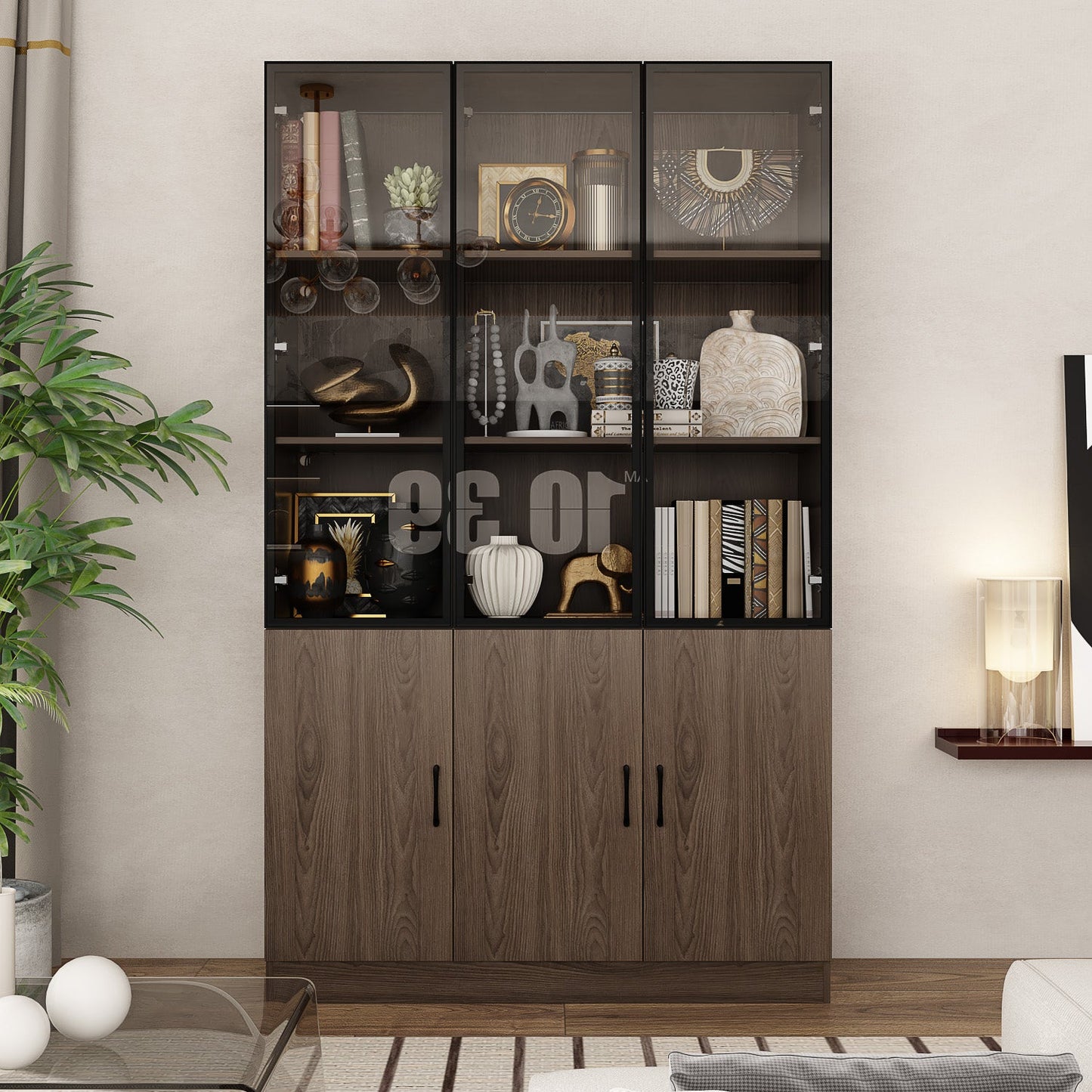 Bibliothèque combinée avec éclairage LED