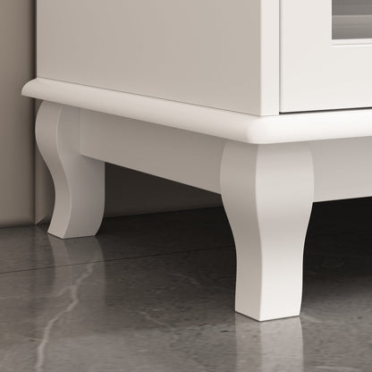 Buffet de cuisine avec portes vitrées, 3 tiroirs et 6 compartiments de rangement