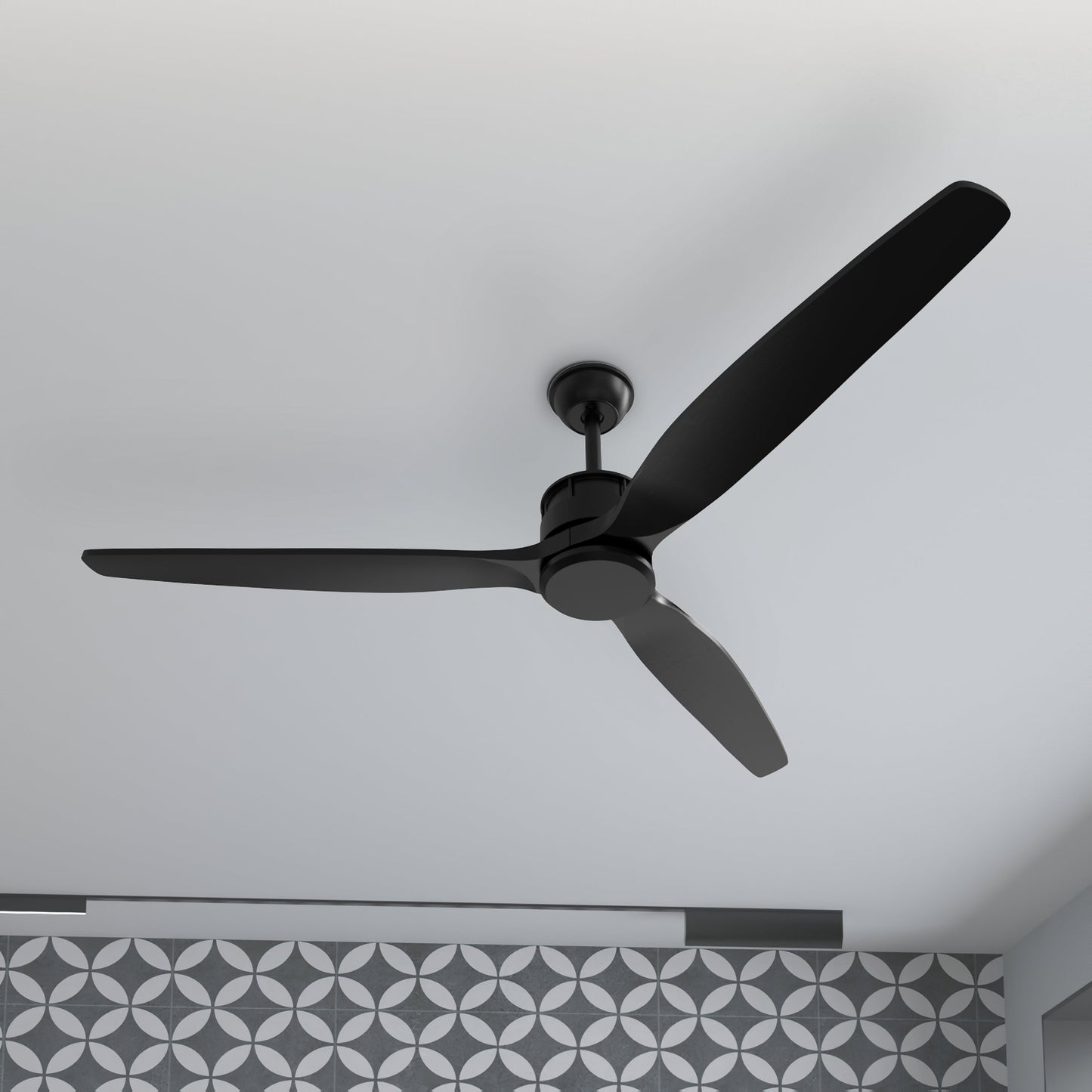Ventilateur de plafond d'extérieur avec télécommande, moteur CC, 6 vitesses et 2 tiges de suspension