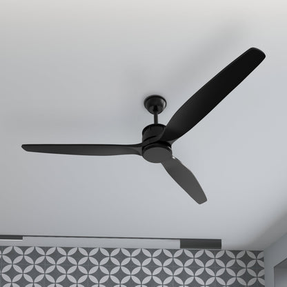 Ventilateur de plafond d'extérieur avec télécommande, moteur CC, 6 vitesses et 2 tiges de suspension