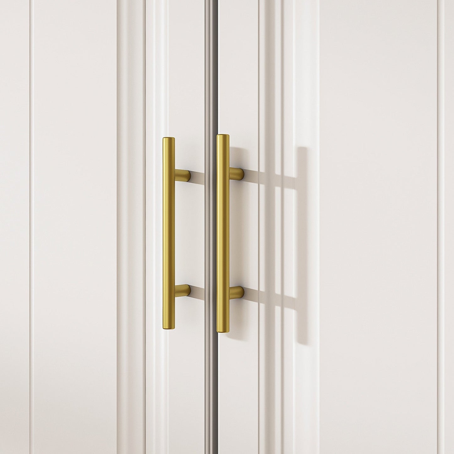 Armoire de rangement pour vêtements avec poignées en métal pour petits espaces