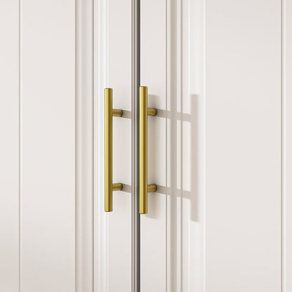 Armoire de rangement pour vêtements avec poignées en métal pour petits espaces