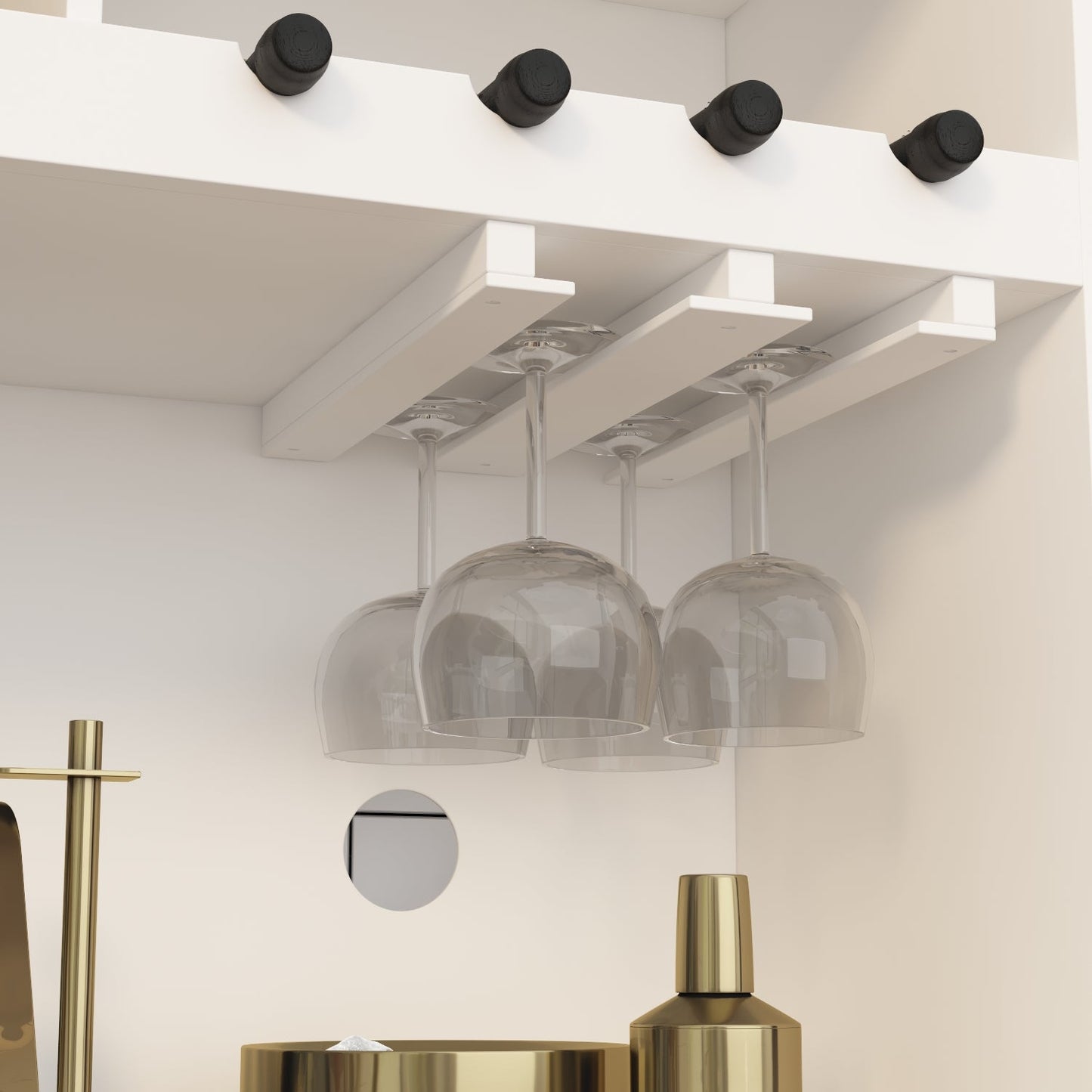 Buffet bar avec porte vitrée, vaisselier de cuisine avec tiroirs, porte-verres et casier à vin