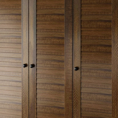 Grande armoire-penderie pour chambre à coucher, meuble de rangement à 4 portes et 5 tiroirs