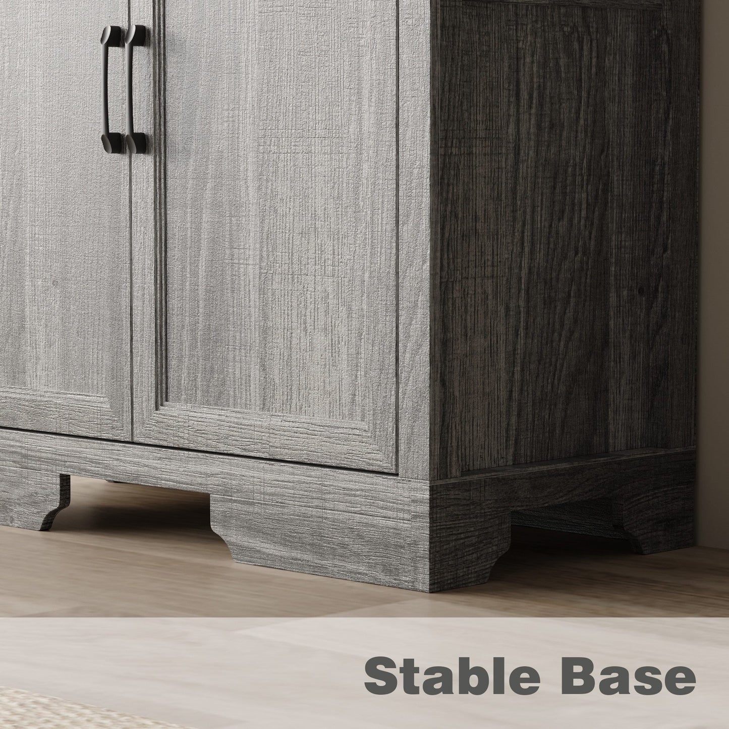 Meuble de rangement modulaire élégant : design épuré et combinaison de compartiments ouverts et fermés.