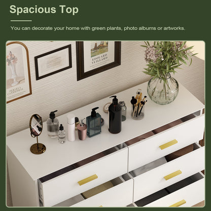 Commode double moderne blanche à 6 tiroirs pour entrée ou salon 