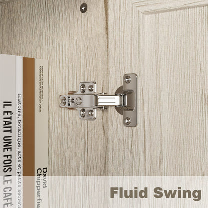 Meuble de rangement modulaire élégant : design épuré et combinaison de compartiments ouverts et fermés.