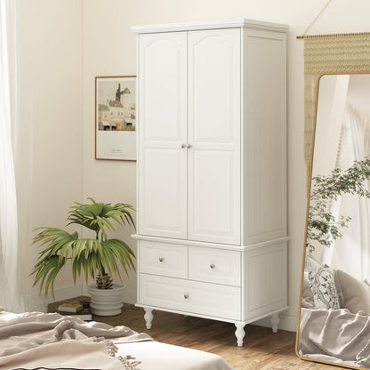 Armoire de rangement blanche pour chambre à coucher avec 3 tiroirs