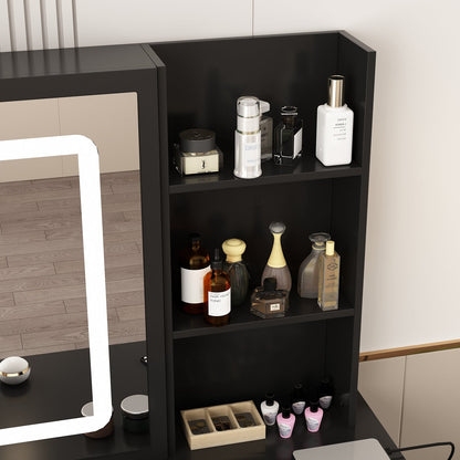 Coiffeuse avec miroir lumineux et prise électrique 