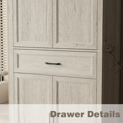 Meuble de rangement modulaire élégant : design épuré et combinaison de compartiments ouverts et fermés.