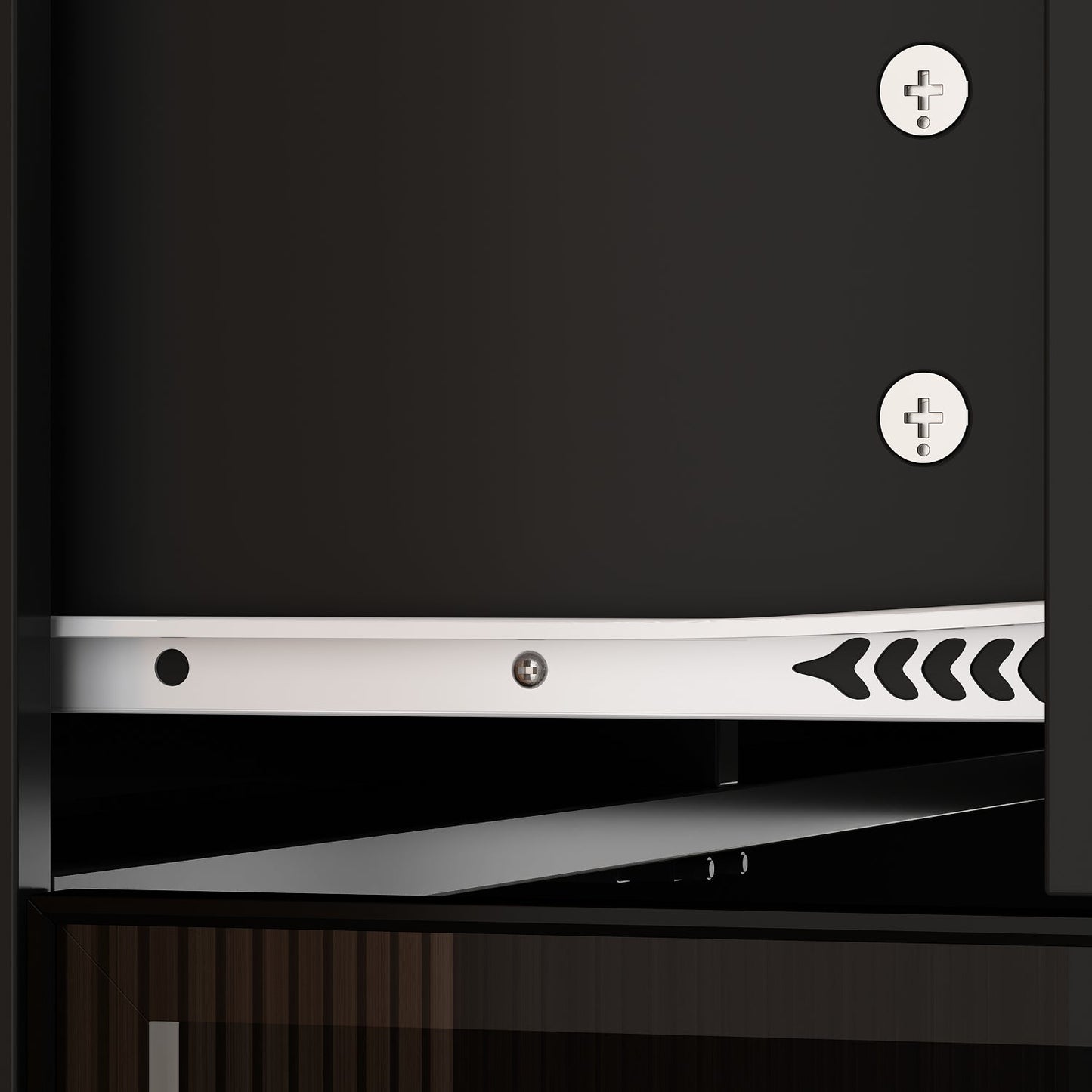 Vitrine de rangement avec éclairage LED et portes en verre trempé