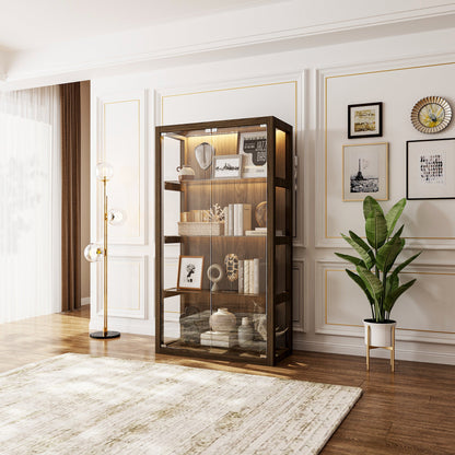 Vitrine de 63 cm de haut avec porte vitrée et éclairage