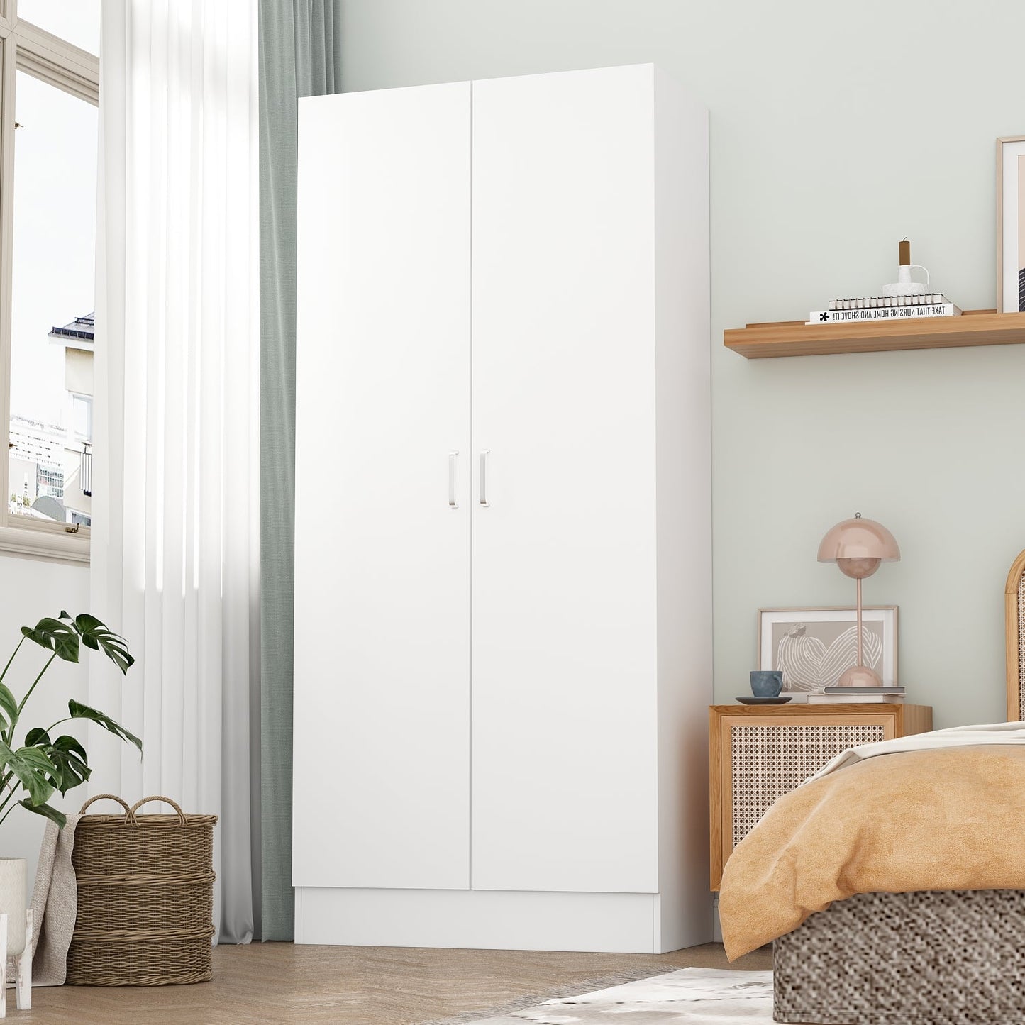 Armoire-penderie à 5 niveaux avec 2 portes