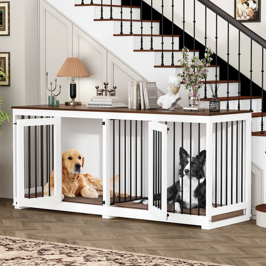 Meubles pour cage de grand chien avec séparateur