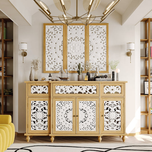 Buffet/meuble de rangement de 59,1 cm de large avec décorations murales