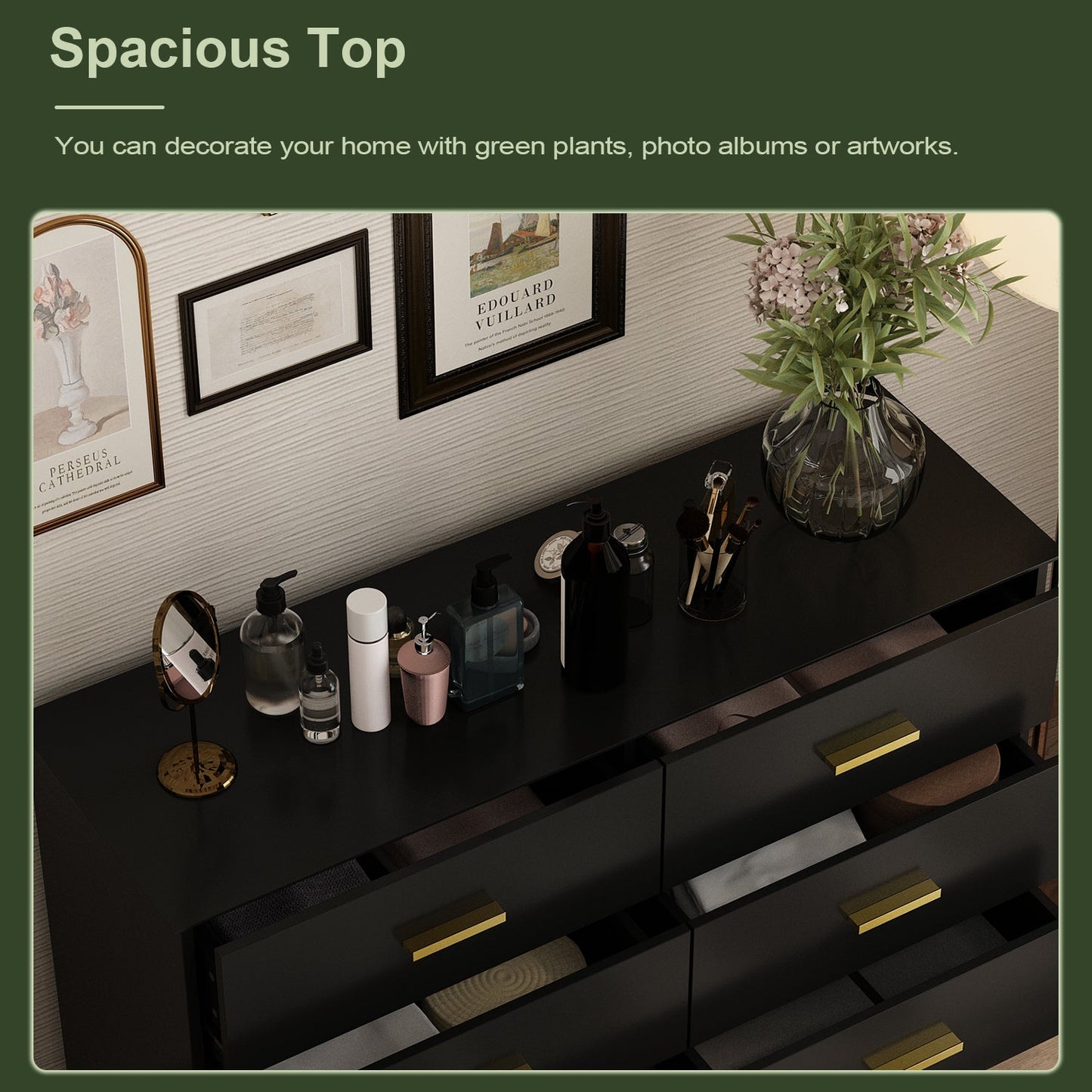 Commode double moderne blanche à 6 tiroirs pour entrée ou salon 