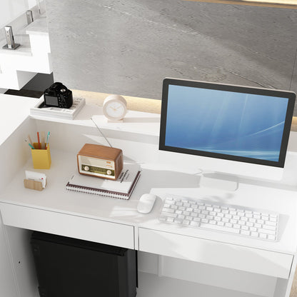 Grand comptoir d'accueil en forme de L avec 3 tiroirs