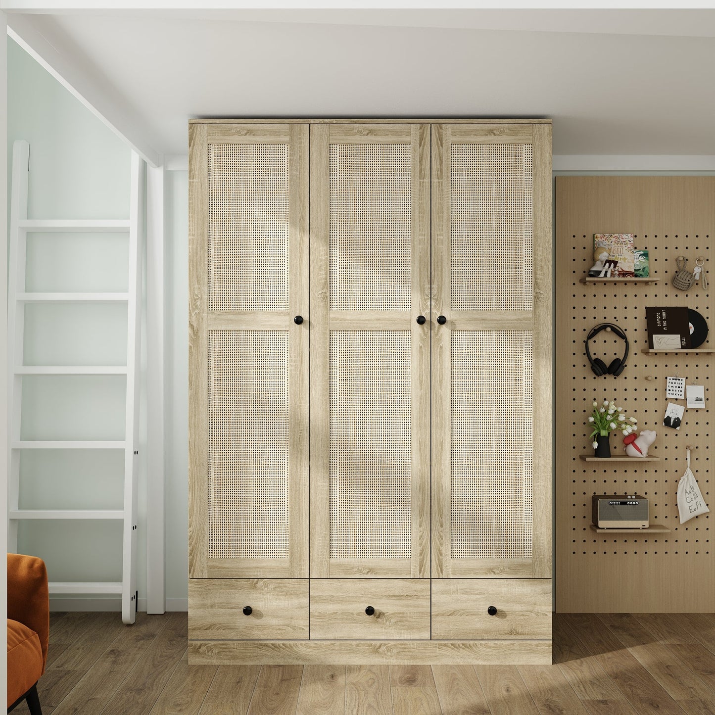 Armoire en bois massif et en panneaux de particules
