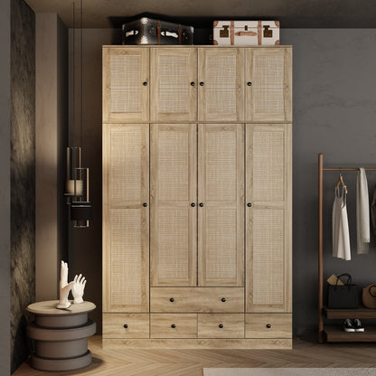 Armoire de style rustique avec 4 portes tressées en vigne