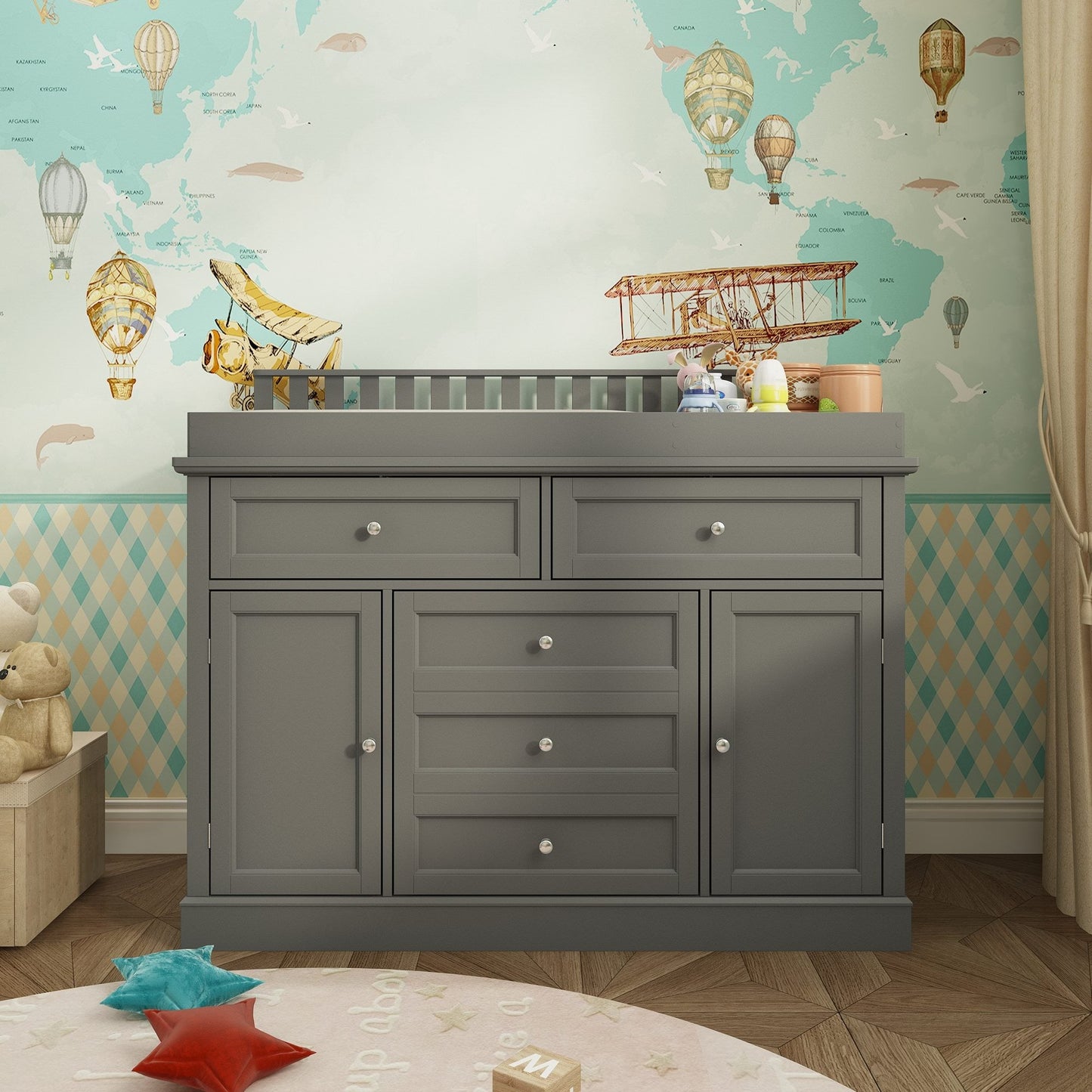 Table à langer à 3 tiroirs avec 2 placards