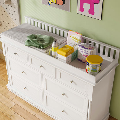 Commode-table à langer pour bébé – 7 tiroirs de rangement pour couches et vêtements