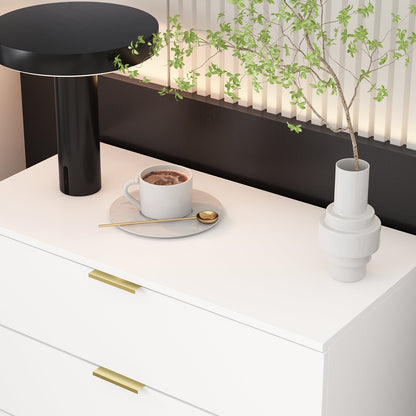 Commode verticale à 3 tiroirs avec pieds en métal pour chambre à coucher