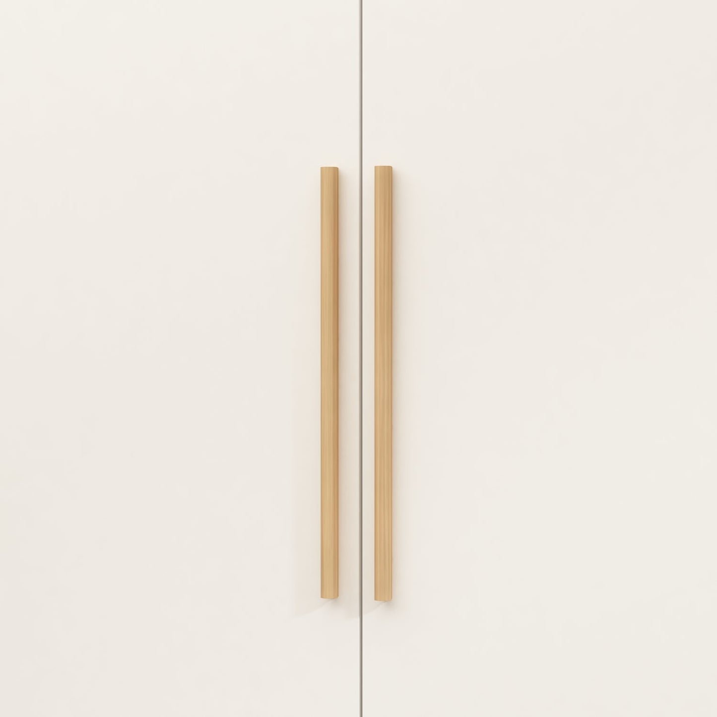 Armoire avec poignée en bois massif, grand meuble à 3 portes pour chambre à coucher