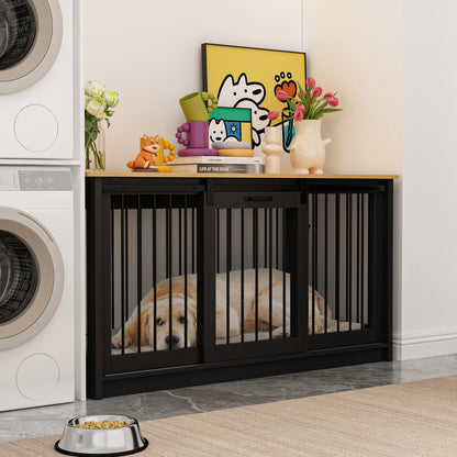 Cage pour chien à porte de grange avec verrou