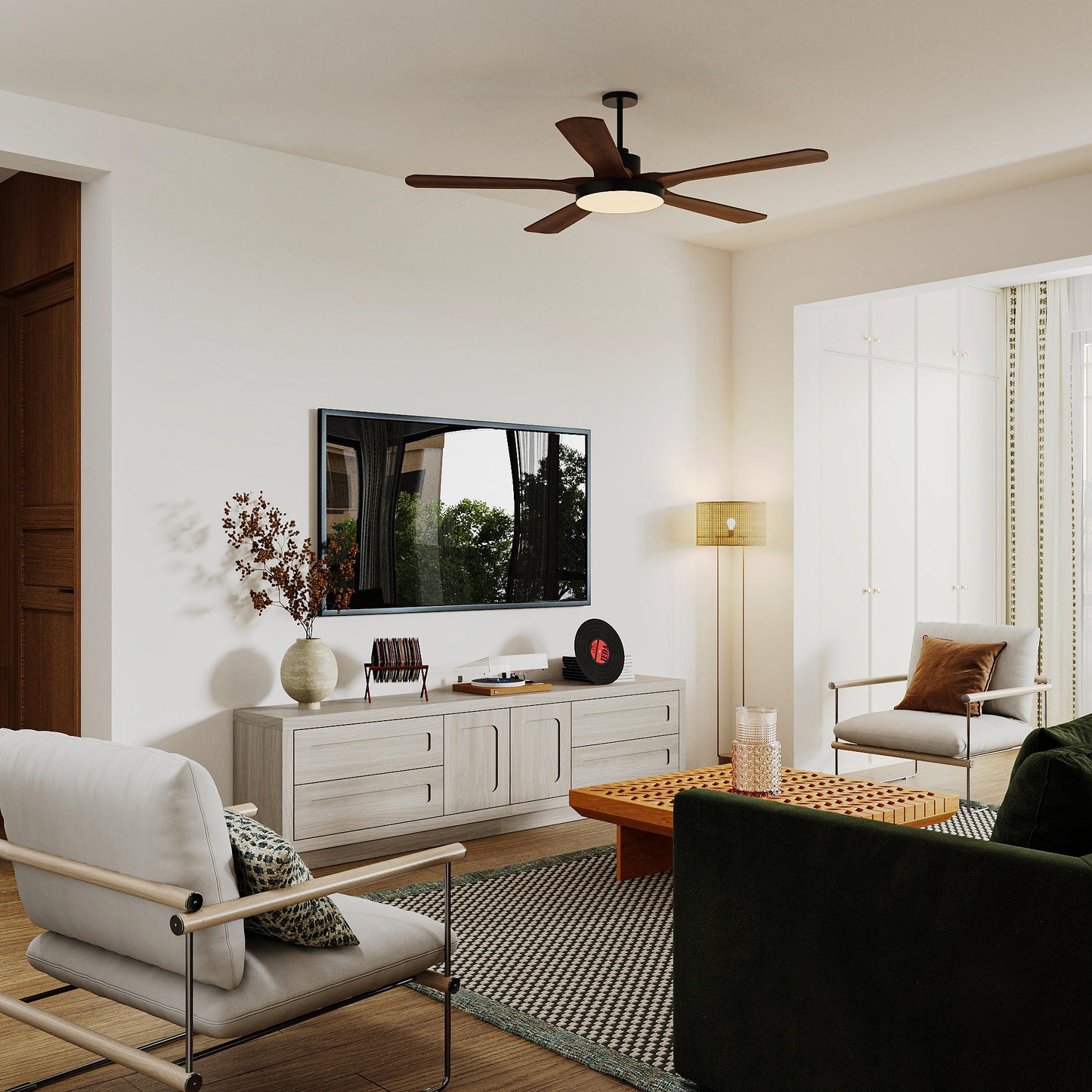 Meuble TV 4 tiroirs 67'' L Centre multimédia