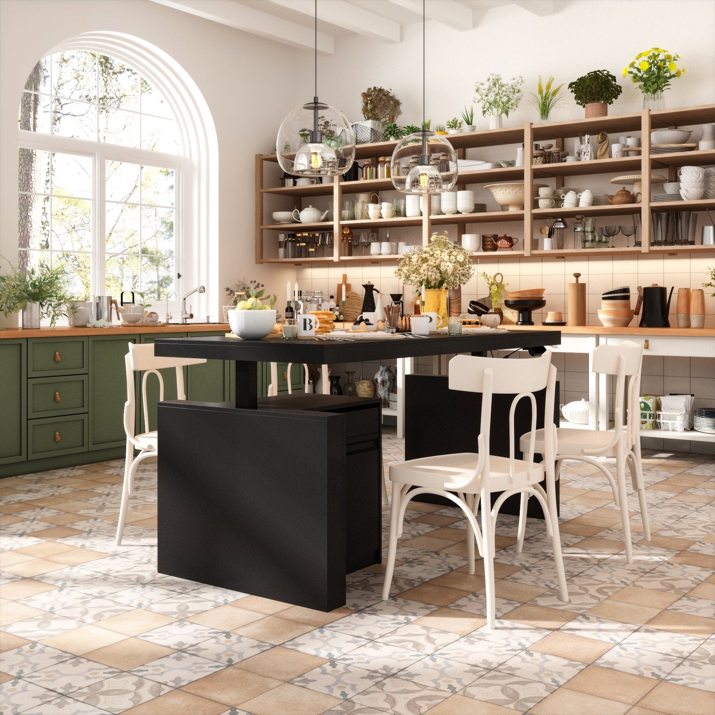 Îlot de cuisine relevable