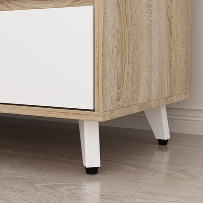 Grand placard de rangement de cuisine 63W avec étagère supérieure, 4 portes, 4 tiroirs et étagère pour micro-ondes 