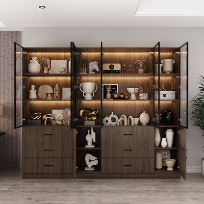 Bibliothèque combinée avec éclairage LED