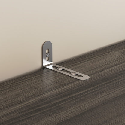 Meuble de rangement modulaire élégant : design épuré et combinaison de compartiments ouverts et fermés.